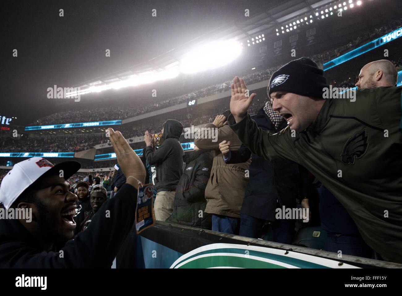 HS Football Stato e pop Warner Nat' champions frequentare il NFC East Div dic. 26, 2015 Redskins vs. Eagles gioco in Philadelphia Foto Stock