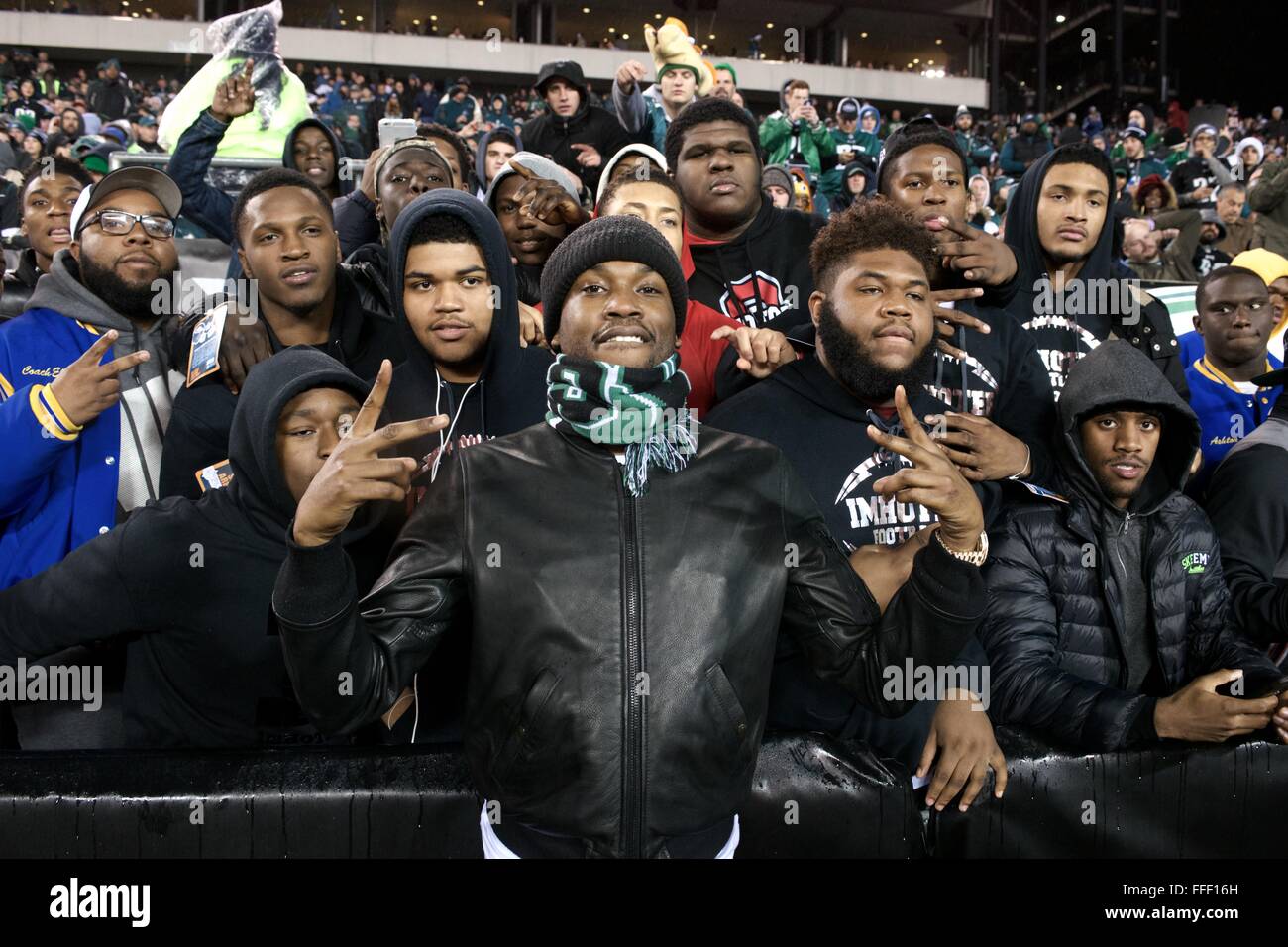 HS Football Stato e pop Warner Nat' champions frequentare il NFC East Div dic. 26, 2015 Redskins vs. Eagles gioco in Philadelphia Foto Stock