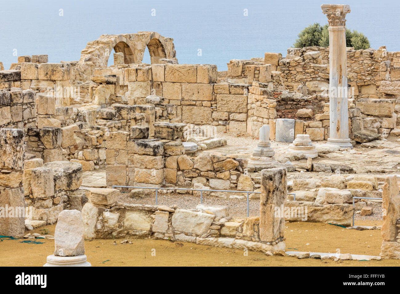 Basilica Paleocristiana rovine, Kourion, vicino a Limassol, Cipro Foto Stock