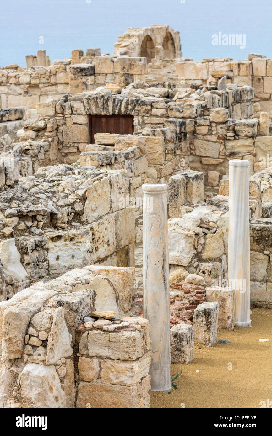 Basilica Paleocristiana rovine, Kourion, vicino a Limassol, Cipro Foto Stock
