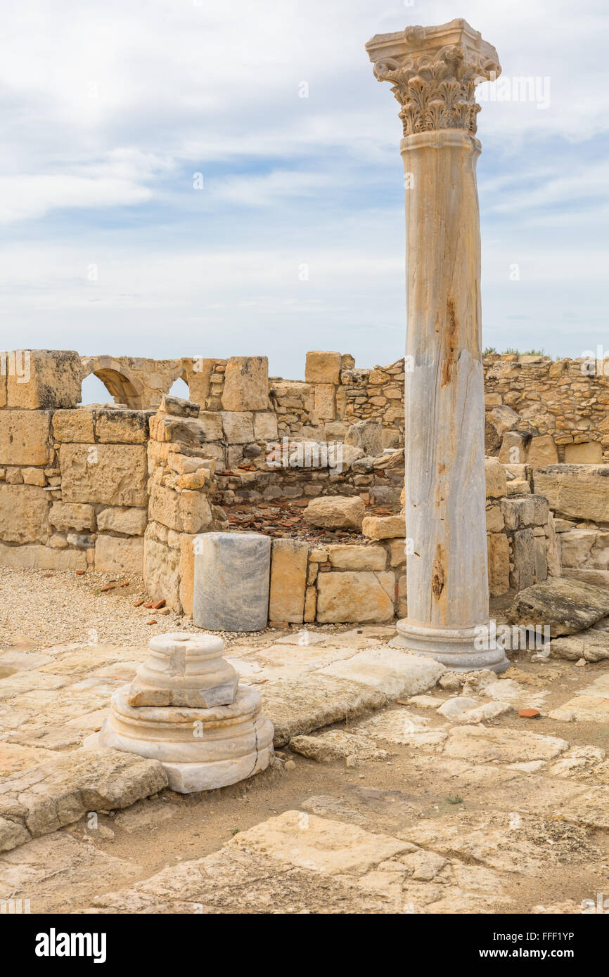 Basilica Paleocristiana rovine, Kourion, vicino a Limassol, Cipro Foto Stock