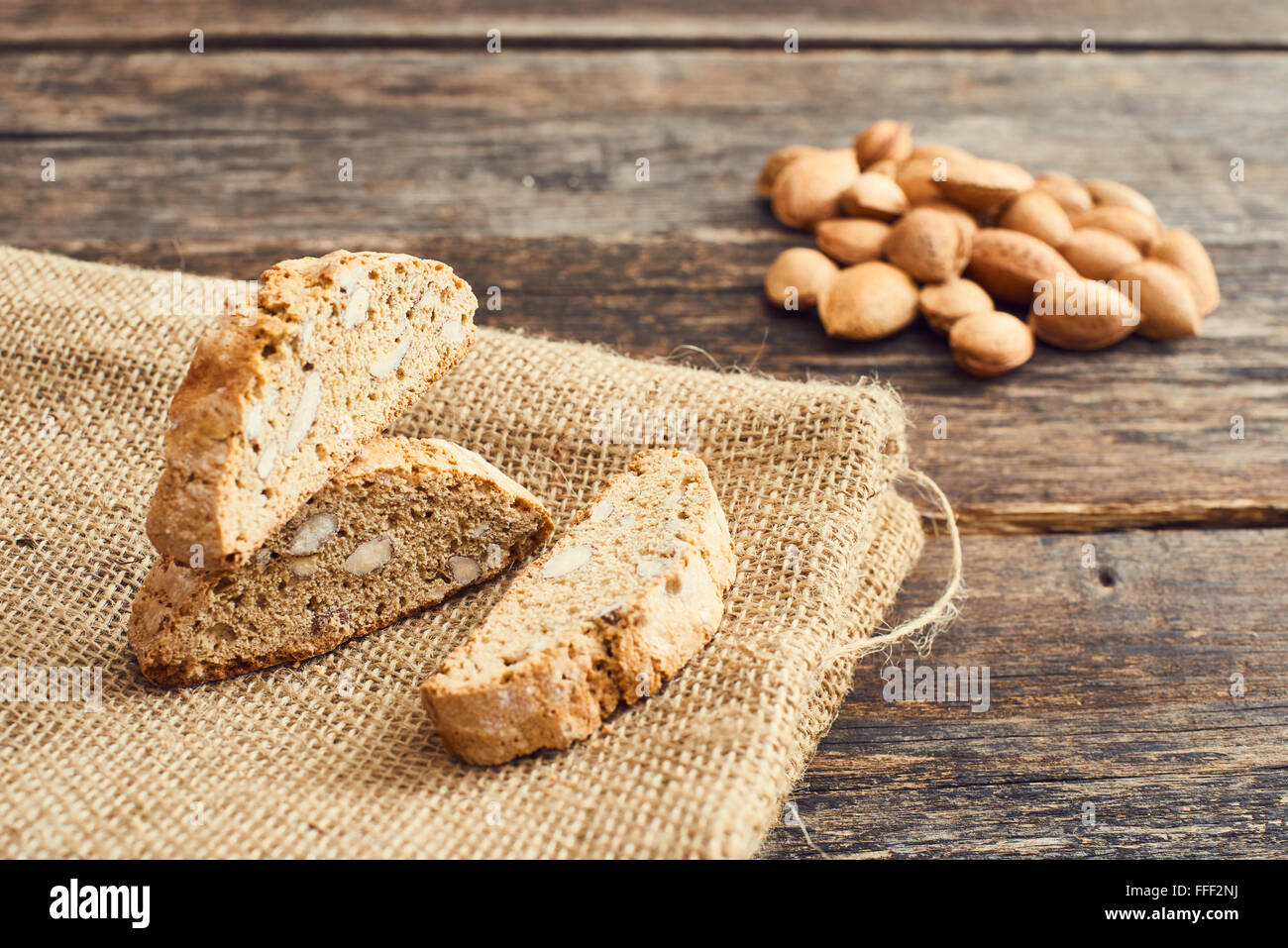 I Cantucci close up. Tipiche italiane i cookie Foto Stock