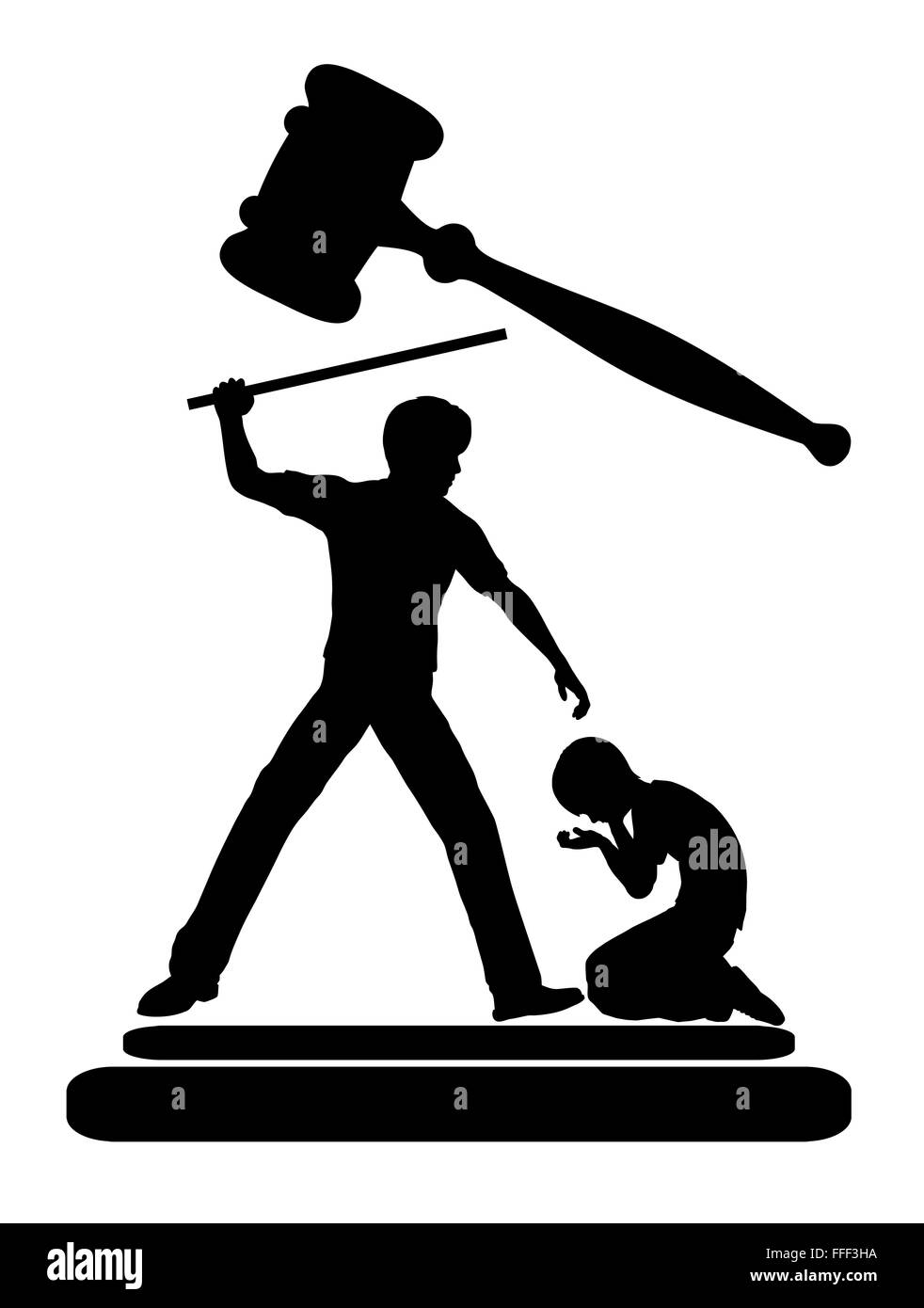 Vietare punizioni corporali Foto Stock