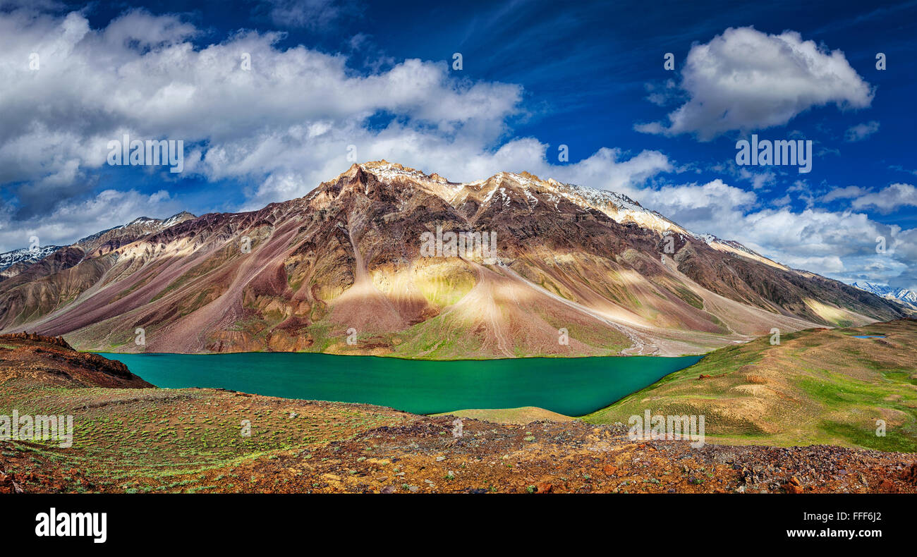 Chandra Tal lago in Himalaya Foto Stock