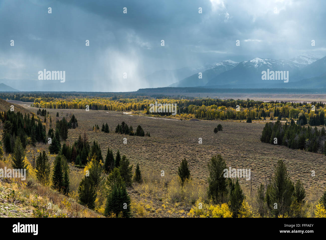 Vista panoramica del Grand Teton National Park Foto Stock