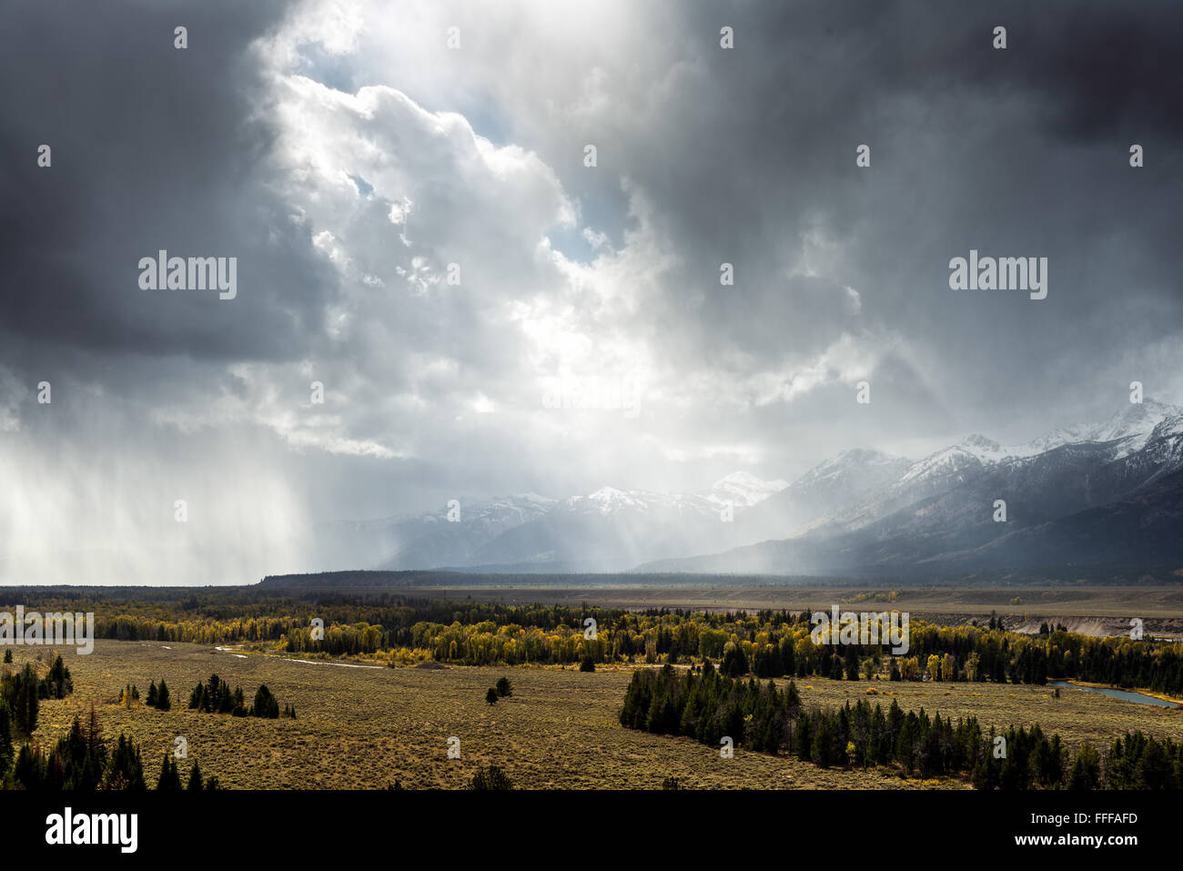 Vista panoramica del Grand Teton National Park Foto Stock