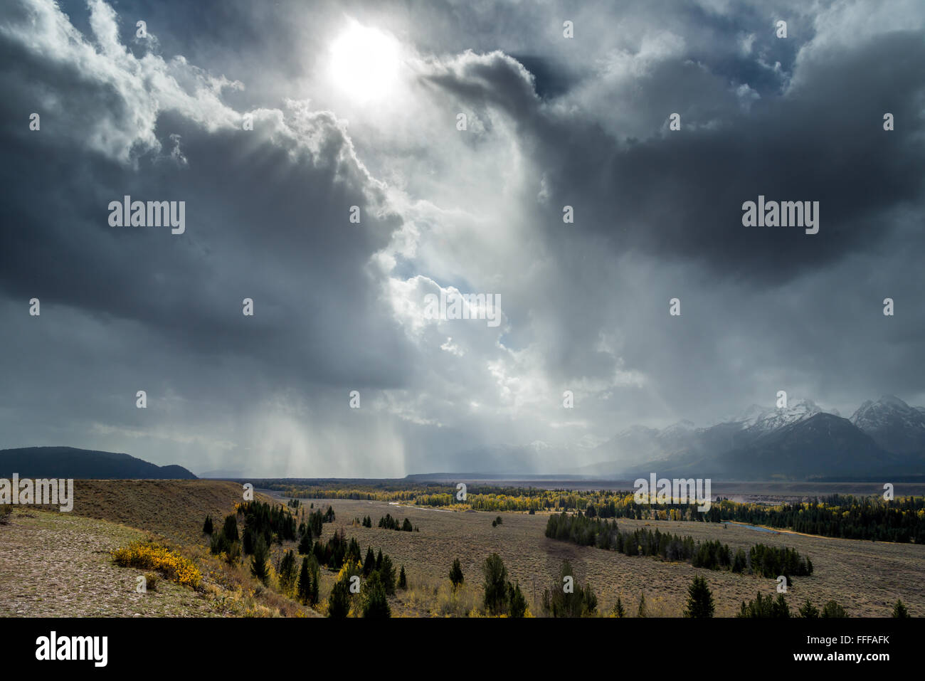 Vista panoramica del Grand Teton National Park Foto Stock