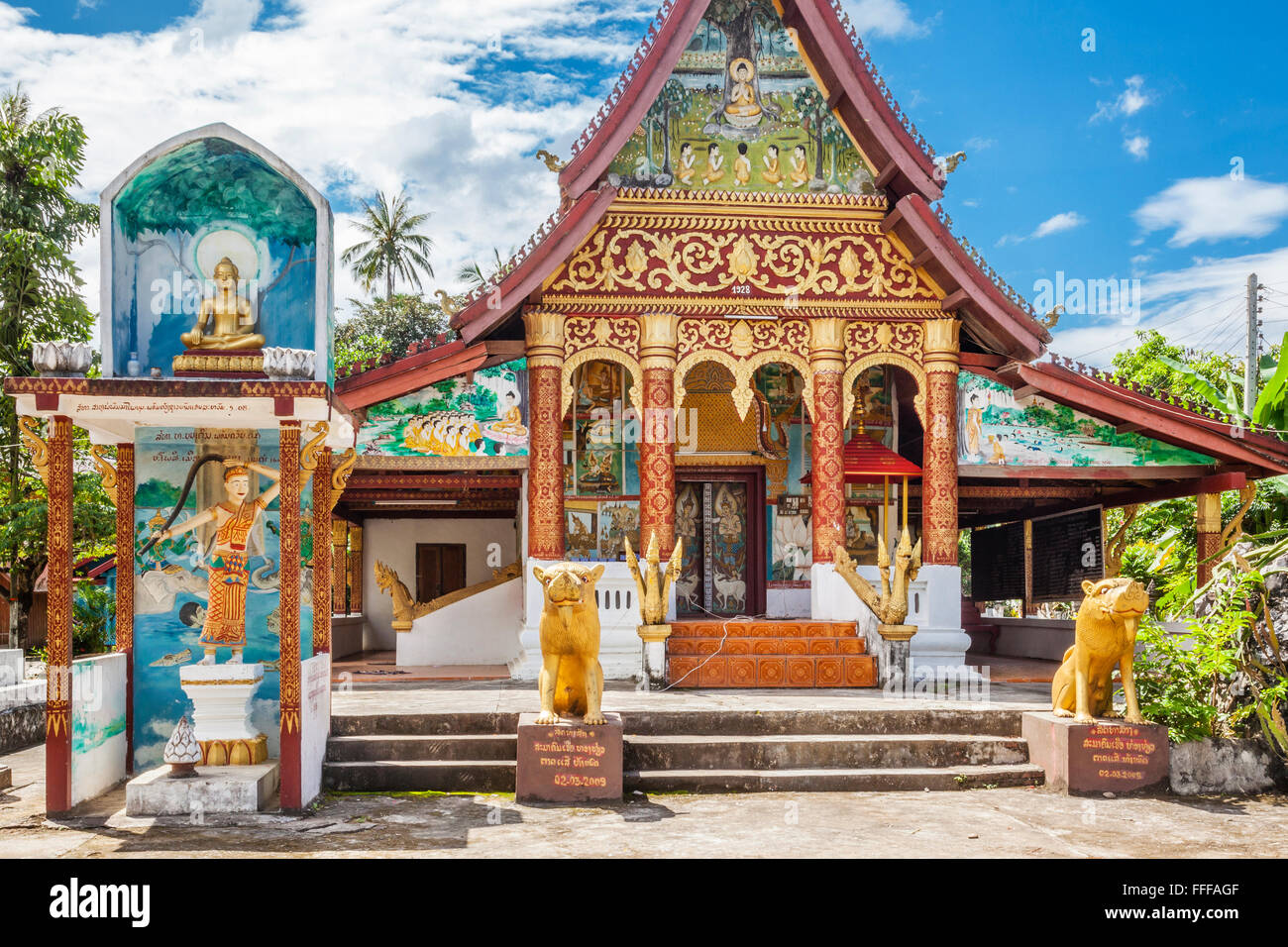 Repubblica democratica popolare del Laos, Luang Prabang Provincia, Wat Ansavanararm tempio buddista a Bak en Foto Stock