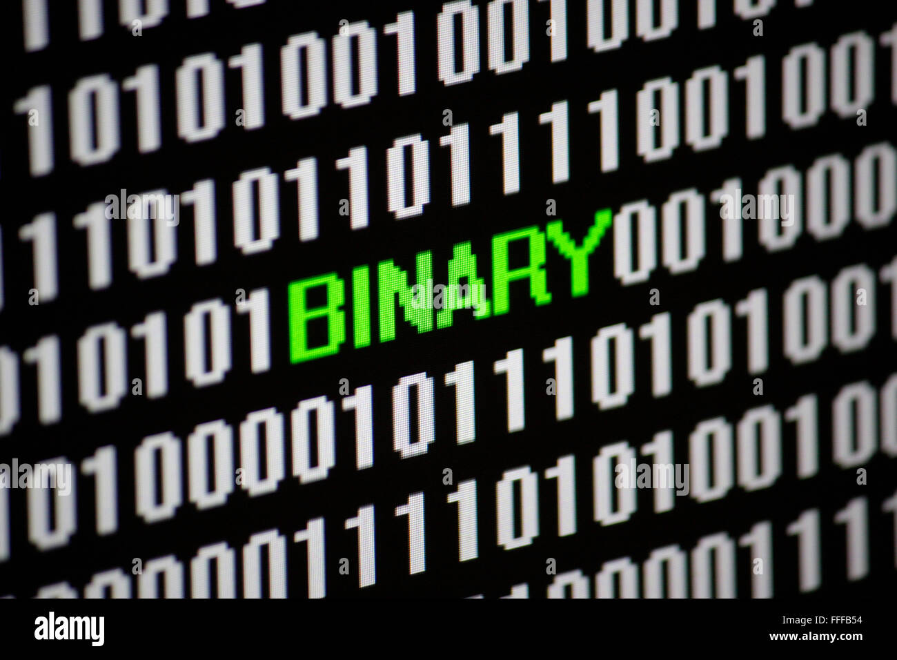 Symbolbild: digitales Leben: binario. Foto Stock