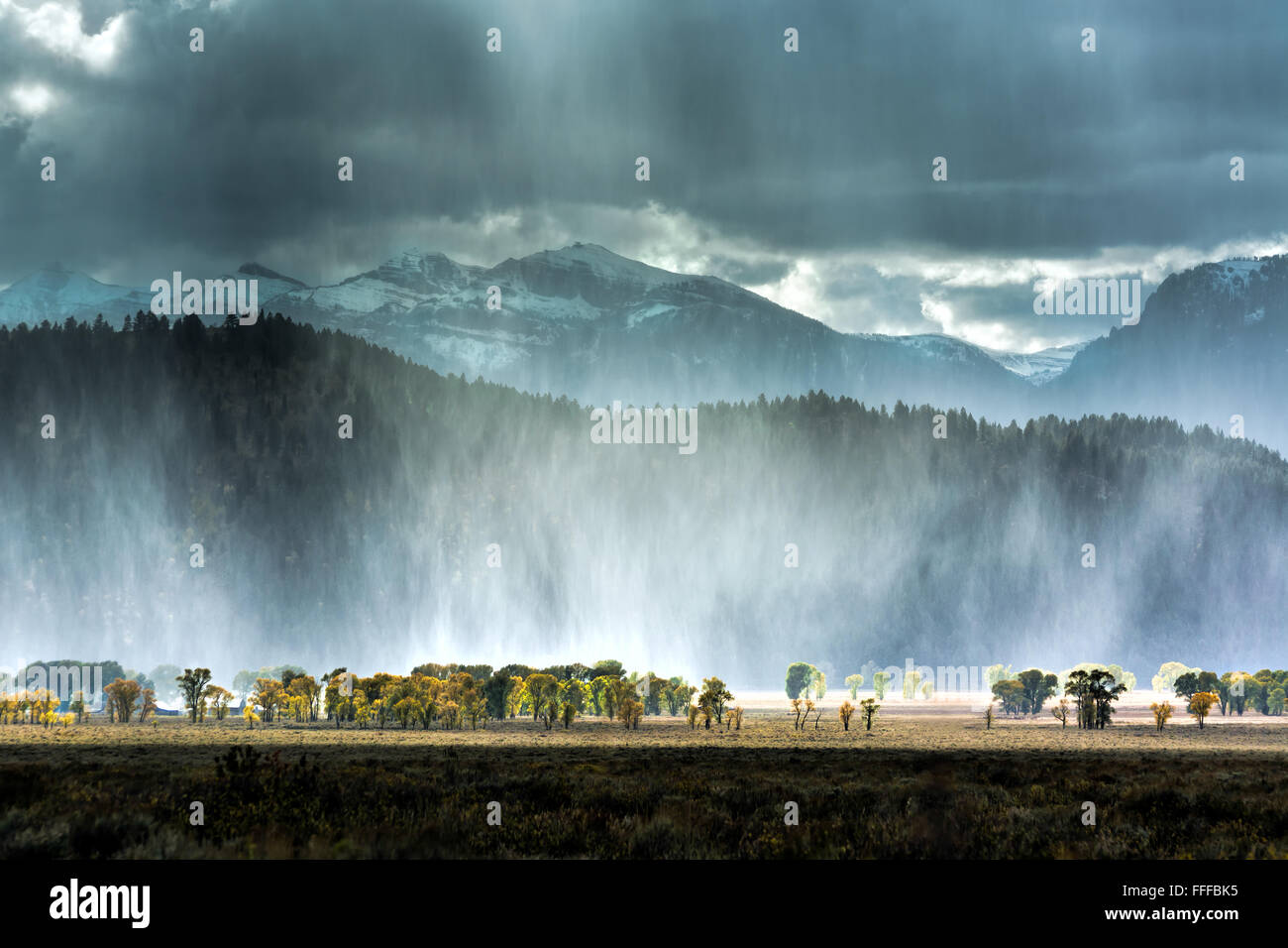 Vista panoramica del Grand Teton National Park Foto Stock