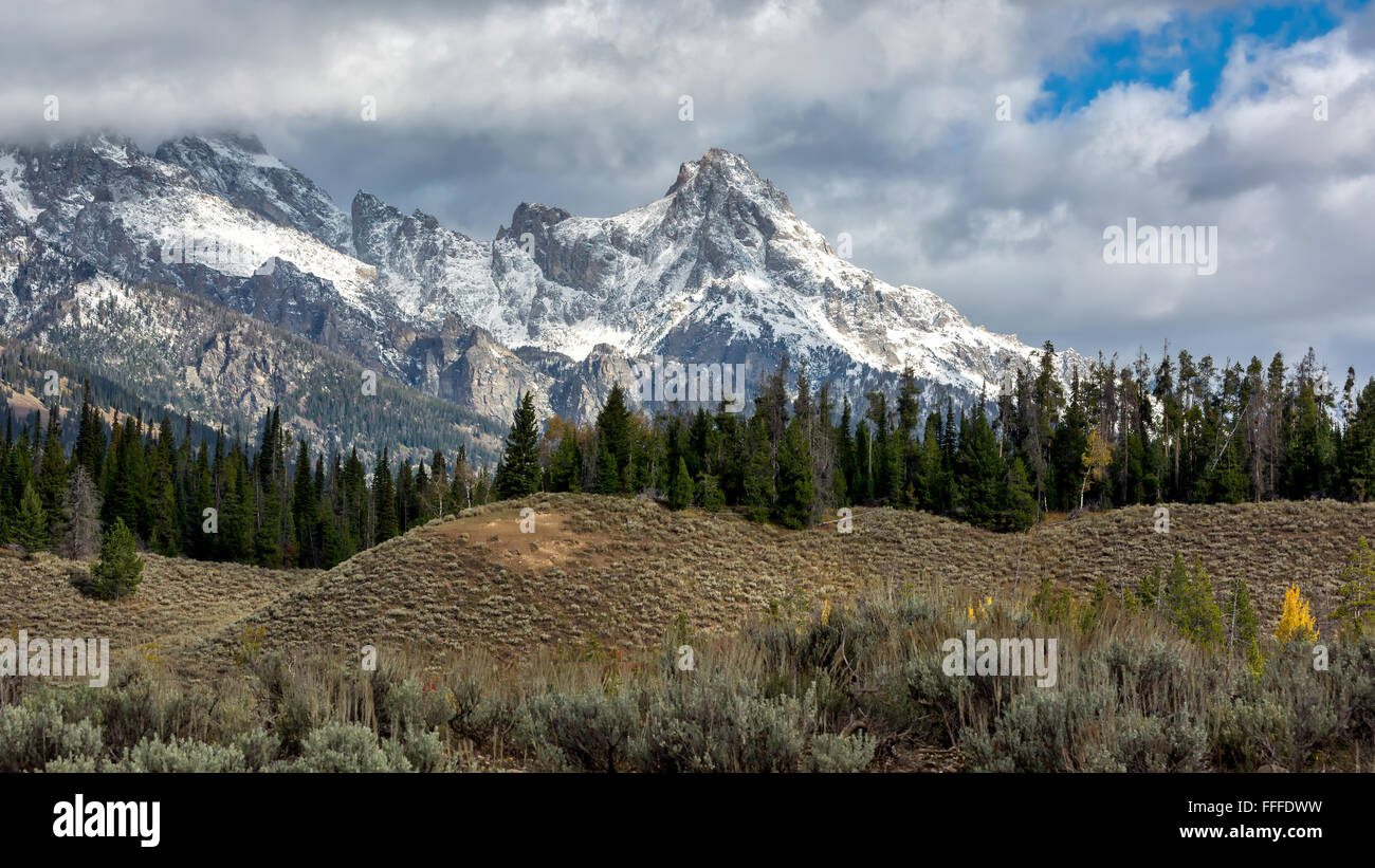 Vista panoramica del Grand Teton National Park Foto Stock