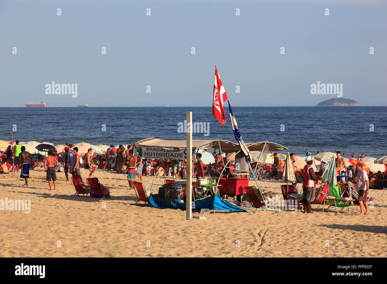 La spiaggia di Copacabana, Rio de Janeiro, Brasile Foto Stock