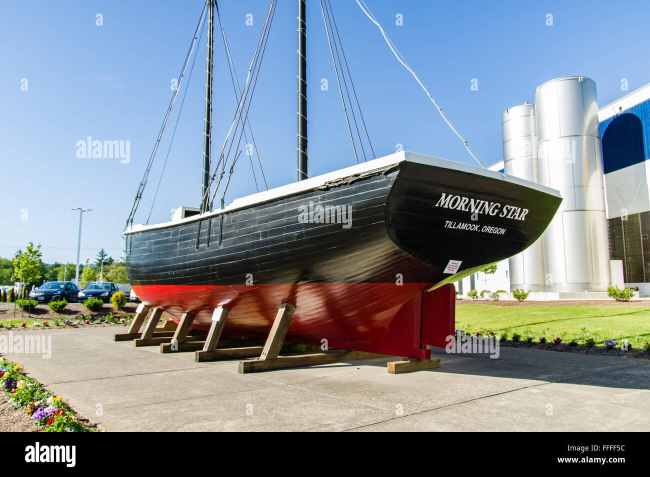 Il Morning Star Sail Boat utilizzati per la spedizione di formaggio al mercato sulla costa dell'Oregon. Tillamook, Oregon Foto Stock
