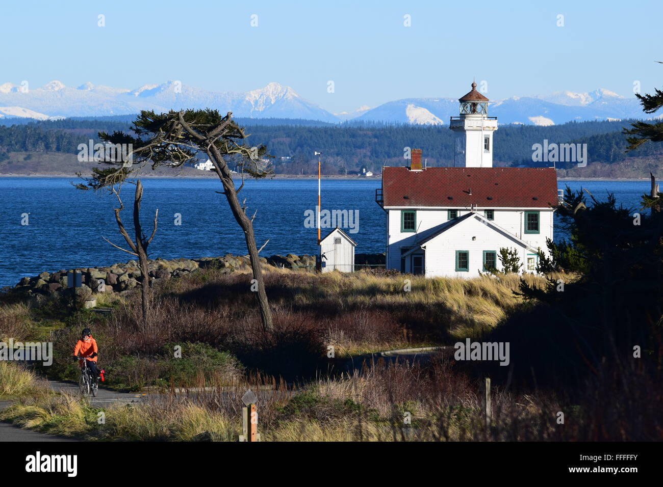 Punto Wilson faro di Fort Worden parco dello stato Foto Stock