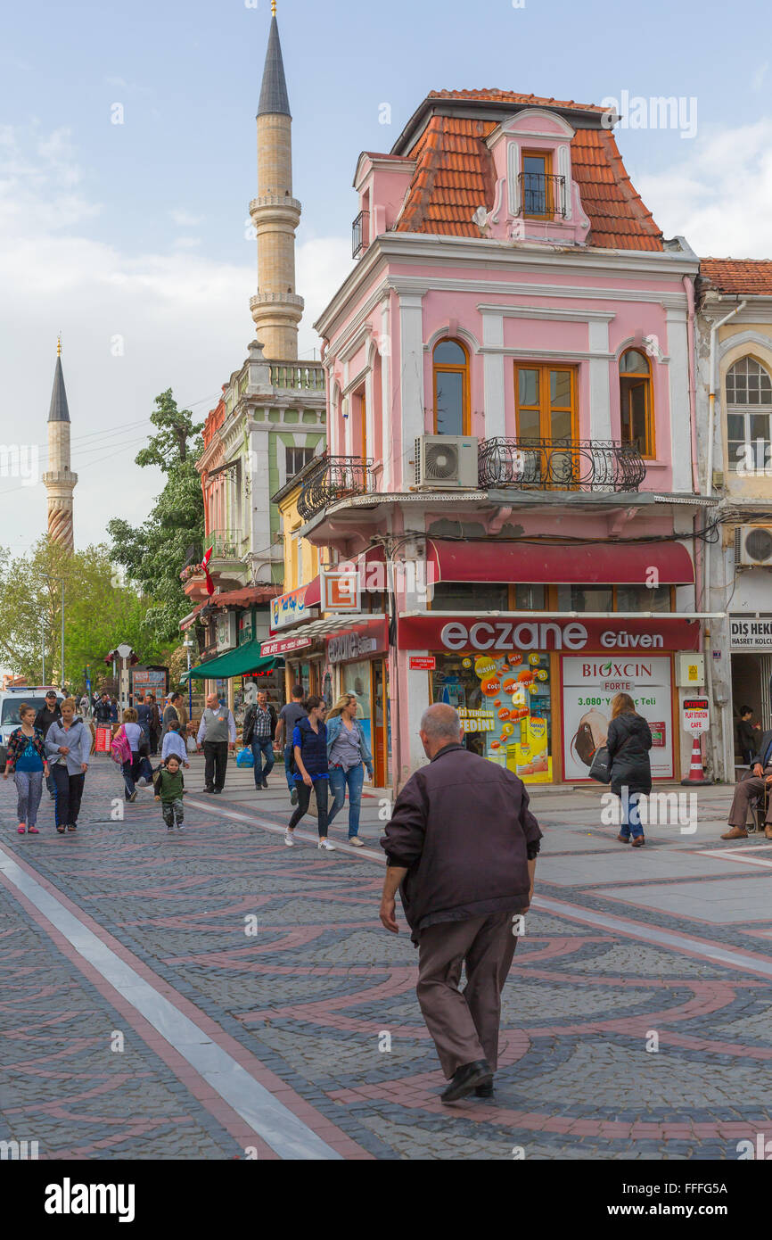 Street nella città vecchia, Edirne, Edirne Provincia, Turchia Foto ...