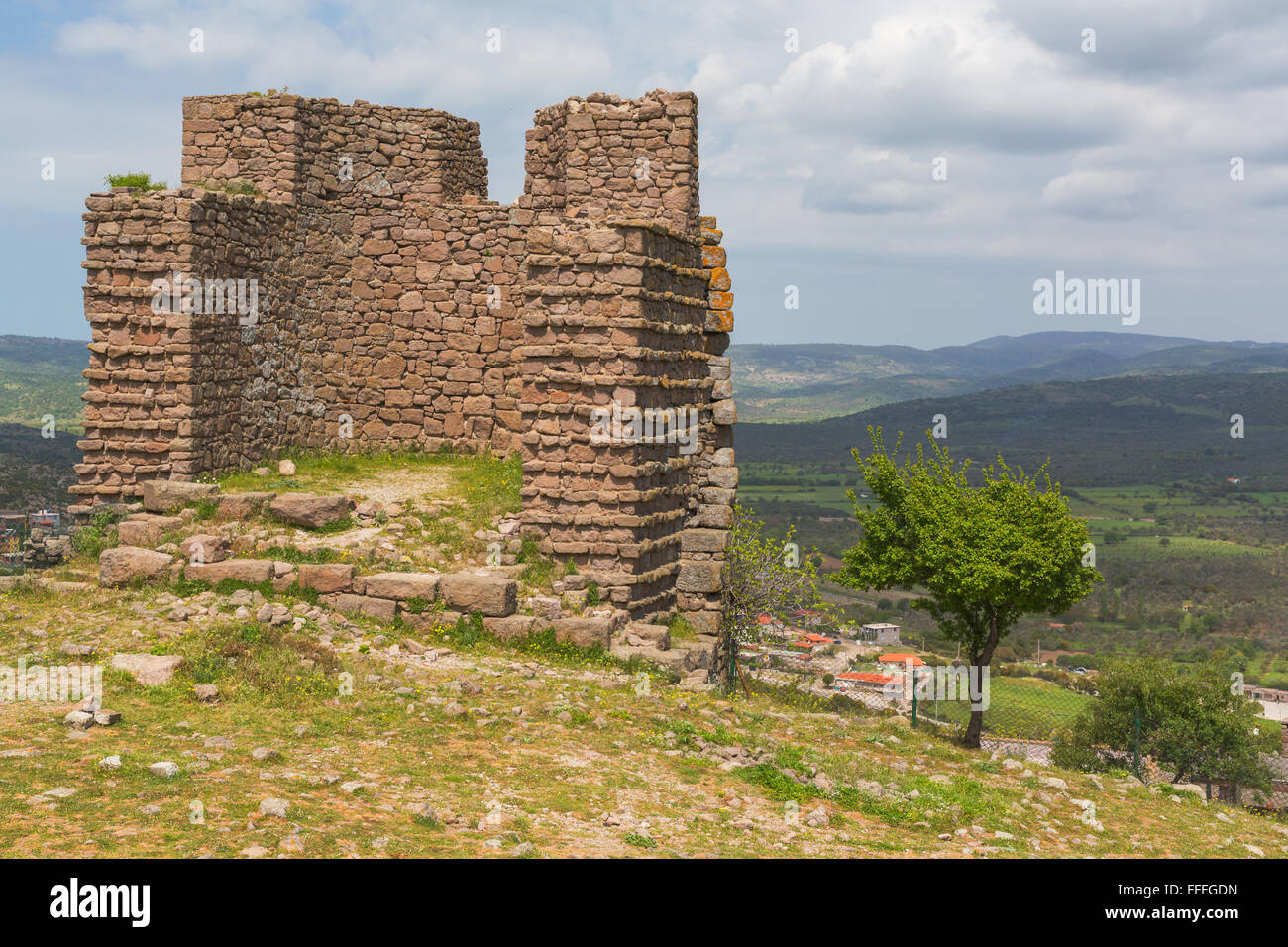 Fortezza ruderi, Assos, Turchia Foto Stock