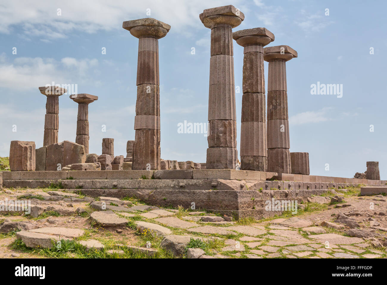 Tempio dorico di Athena (530 BC), Assos, Canakkale Provincia, Turchia Foto Stock