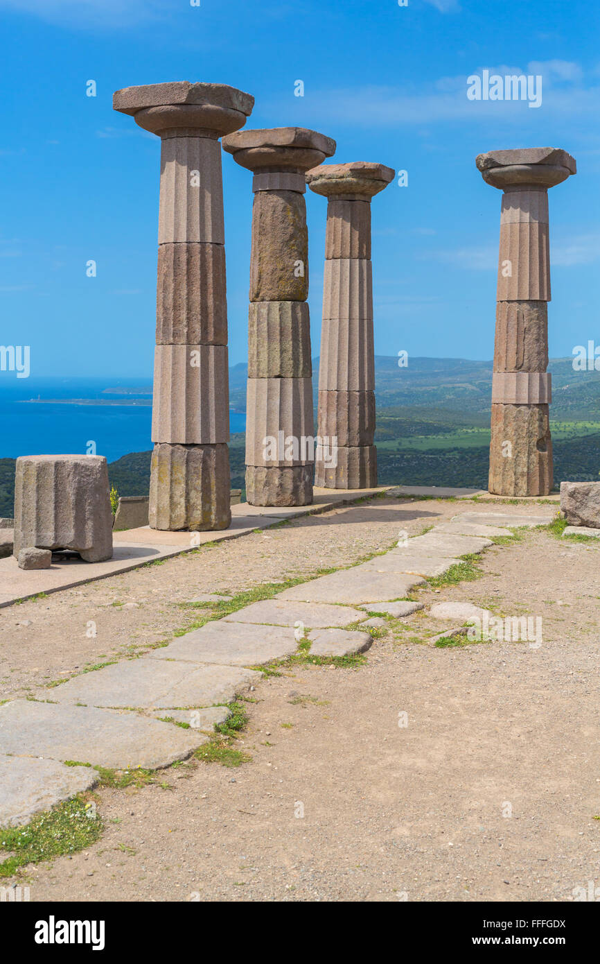 Tempio dorico di Athena (530 BC), Assos, Canakkale Provincia, Turchia Foto Stock