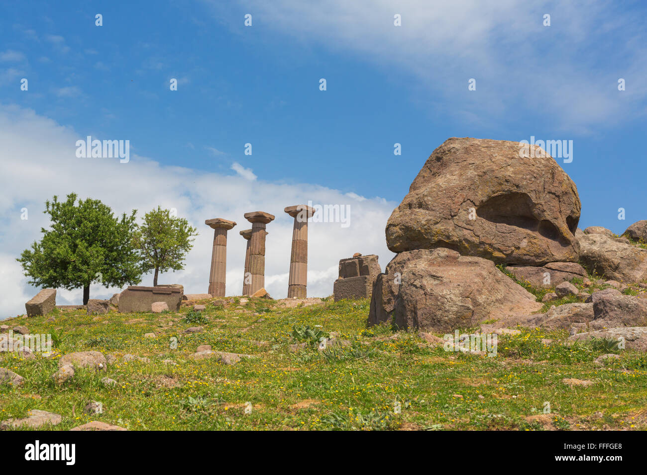 Tempio dorico di Athena (530 BC), Assos, Canakkale Provincia, Turchia Foto Stock