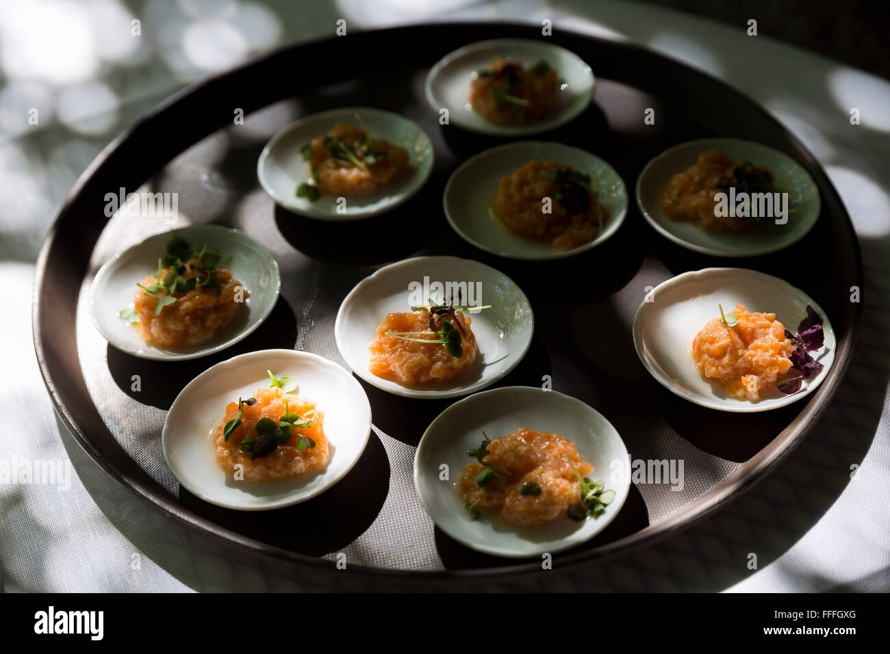 Le uova di salmone pesce antipasti di cibo Foto Stock
