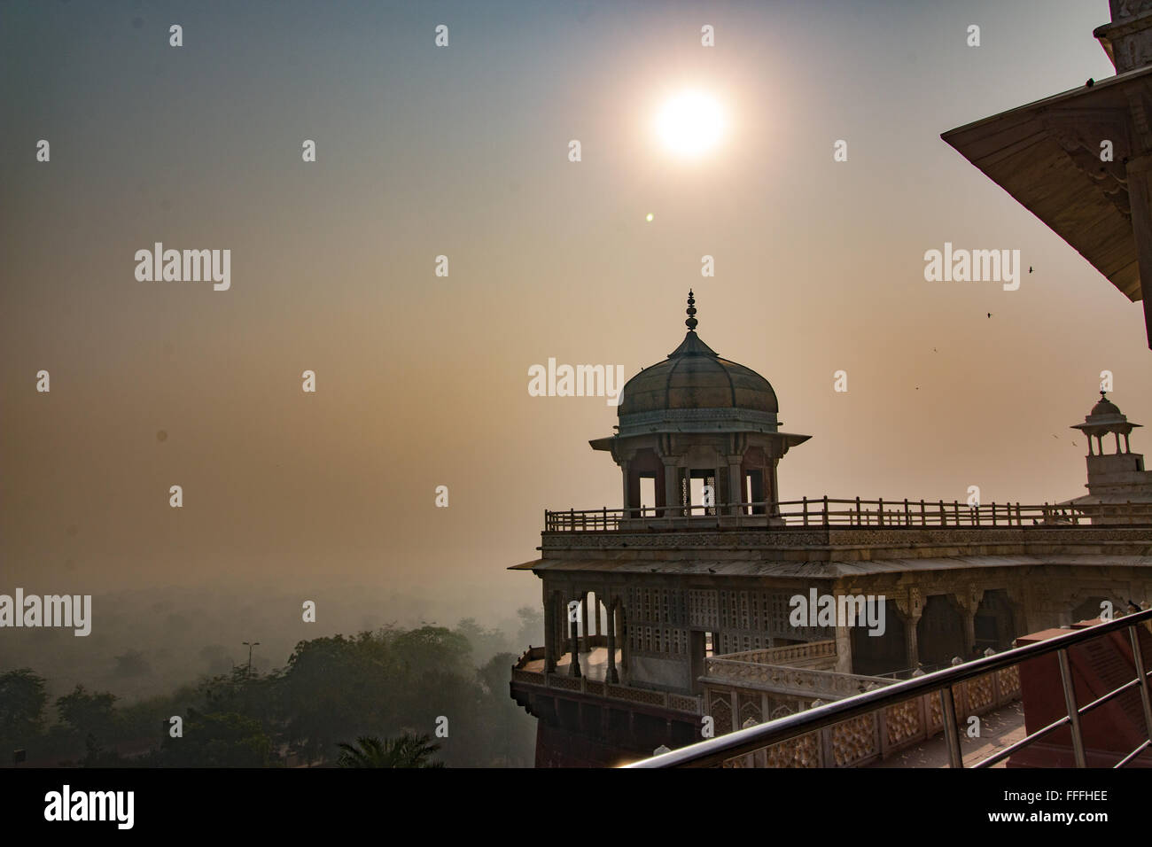 Sun splendenti a Agra Fort Foto Stock