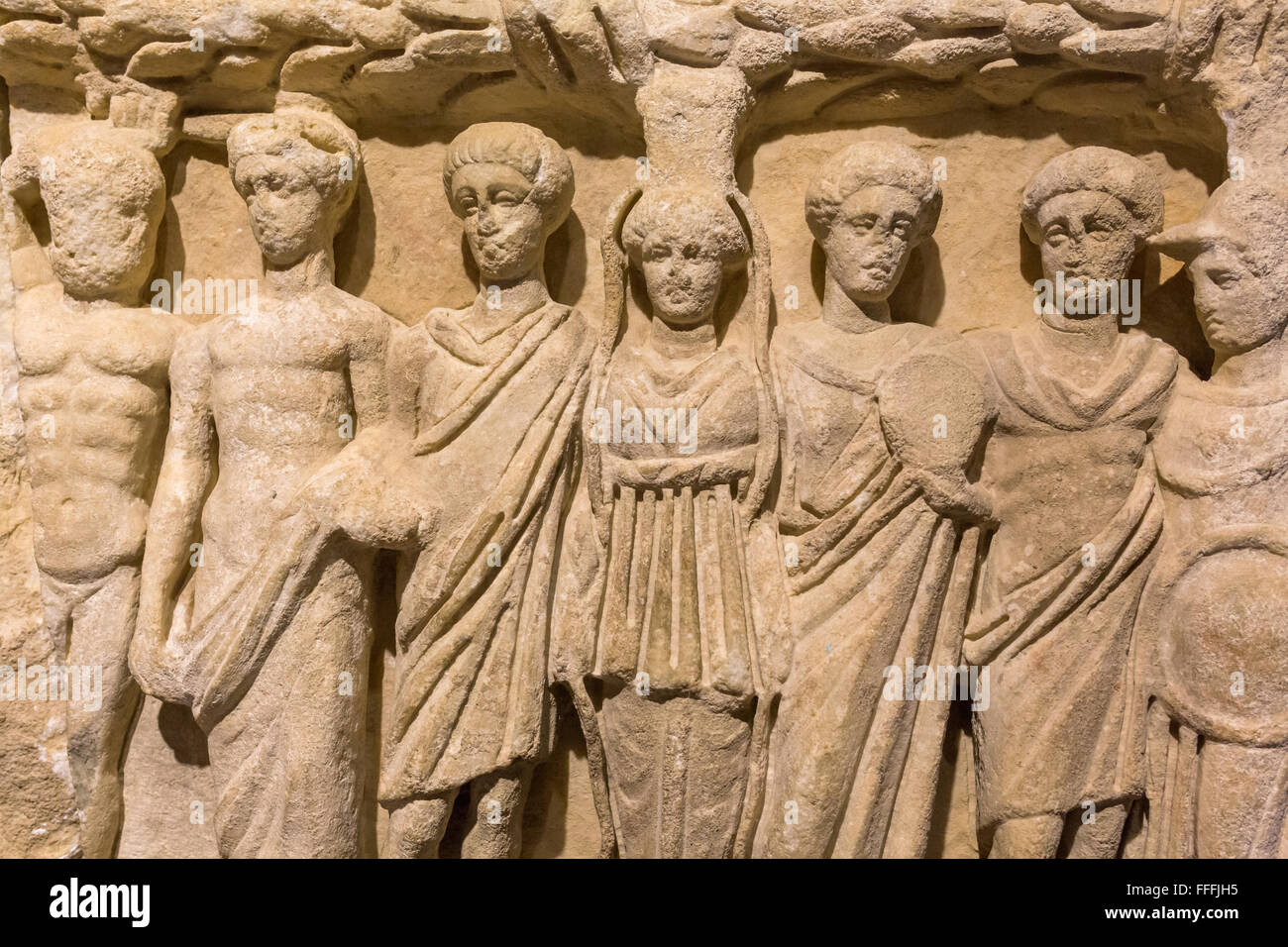 Scultura ellenistica nel museo archeologico di Efeso, Selcuk, provincia di Izmir, Turchia Foto Stock