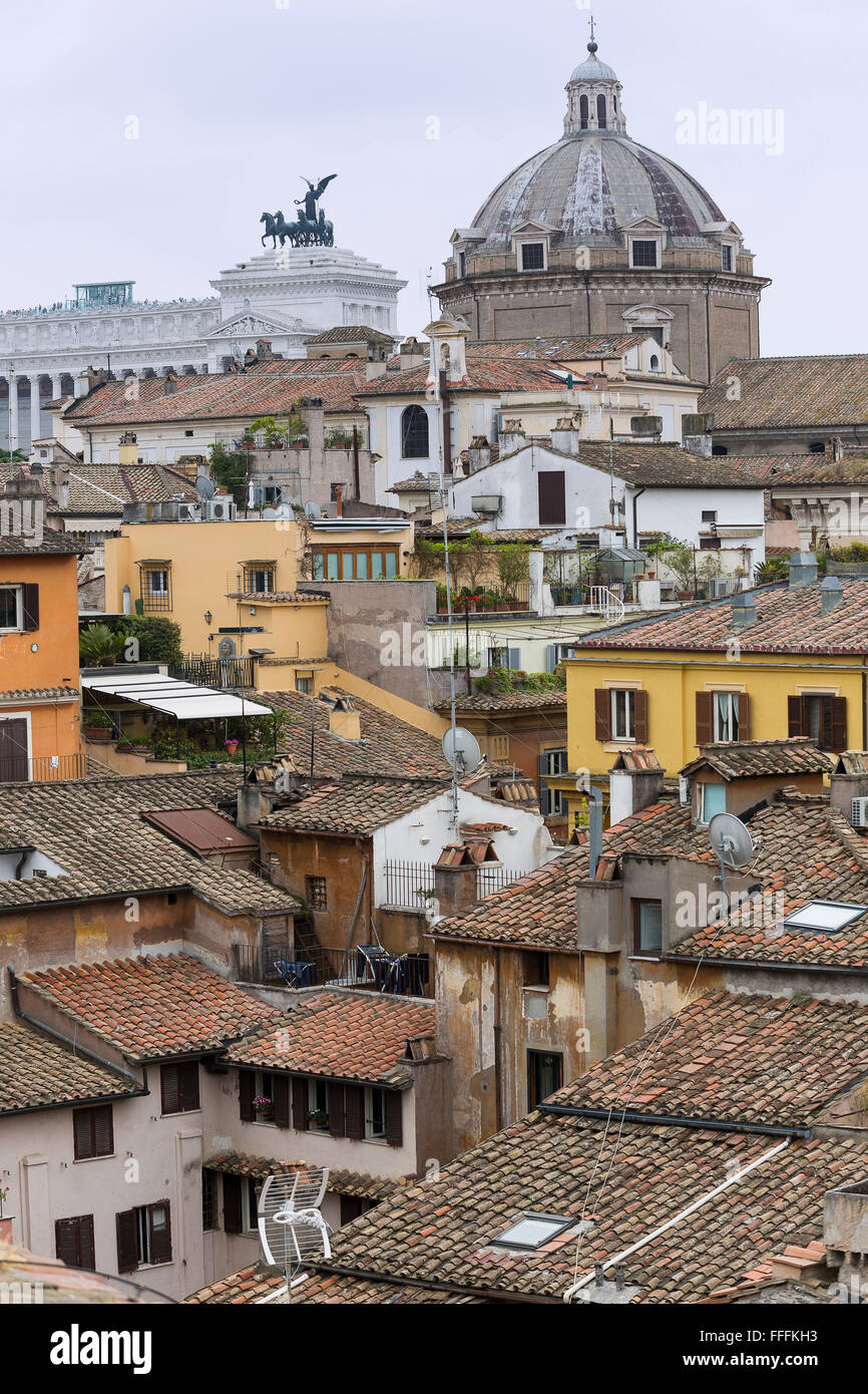 Tetti romani. Roma, Italia Foto Stock