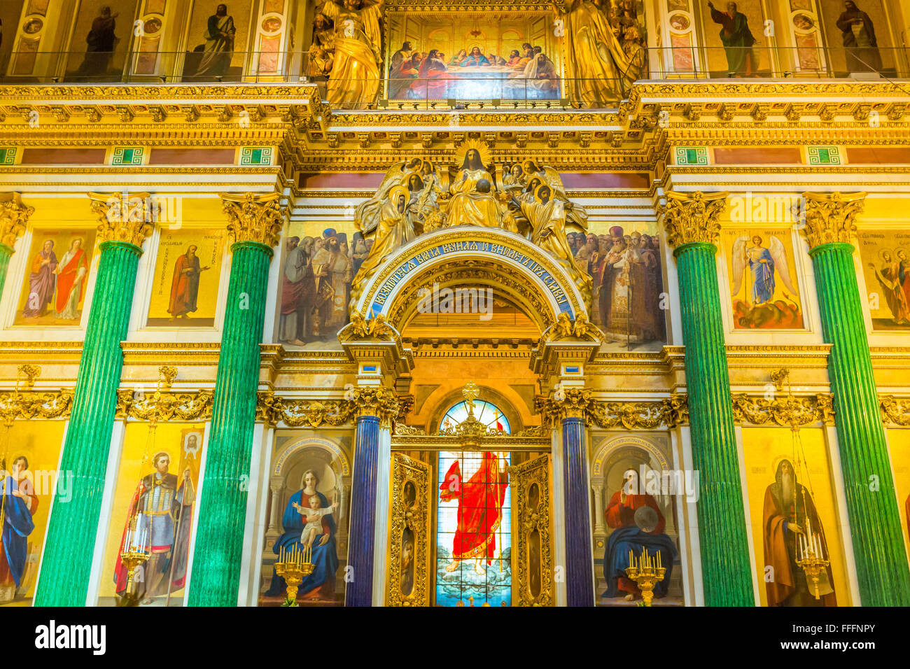 Interno di San Isacco cattedrale, San Pietroburgo, Russia Foto Stock
