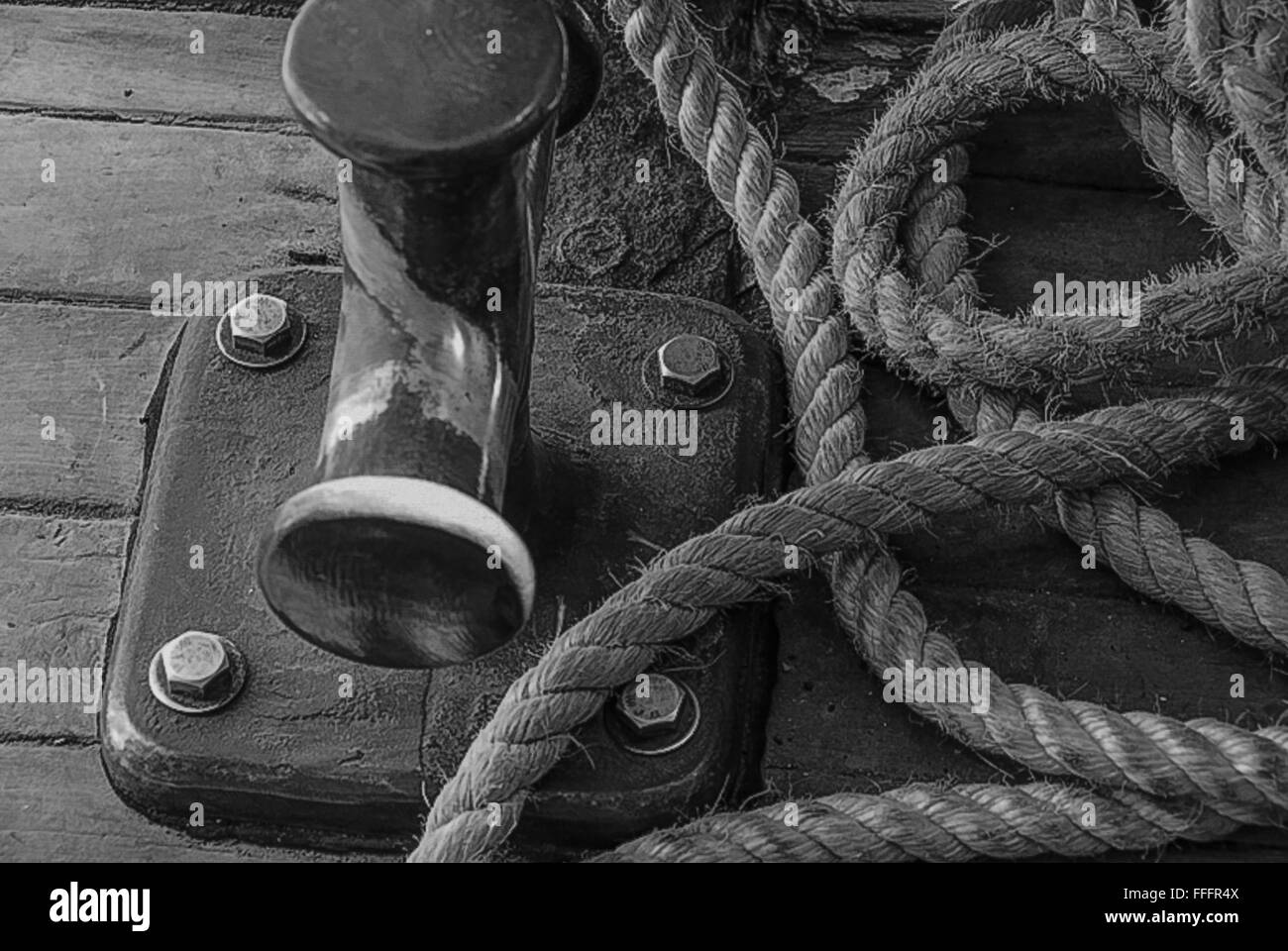 Barca a gancio e la corda, Dangar Island, in Australia Foto Stock