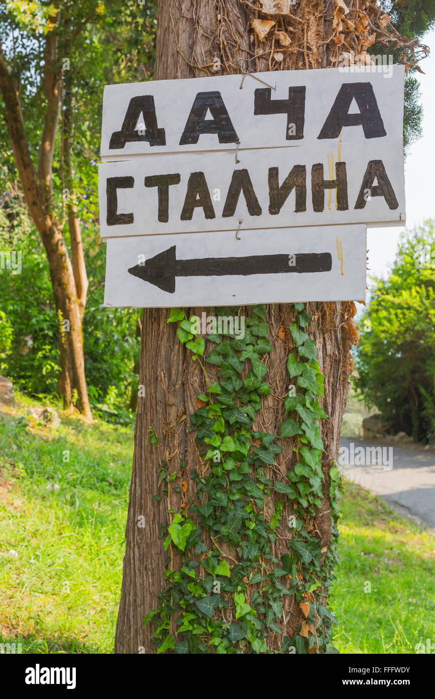 Joseph Stalin segno dacha, New Athos, Abkhazia, Georgia Foto Stock