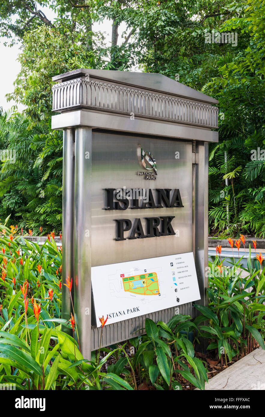 Istana Park segno, Orchard Rd, Singapore Foto Stock