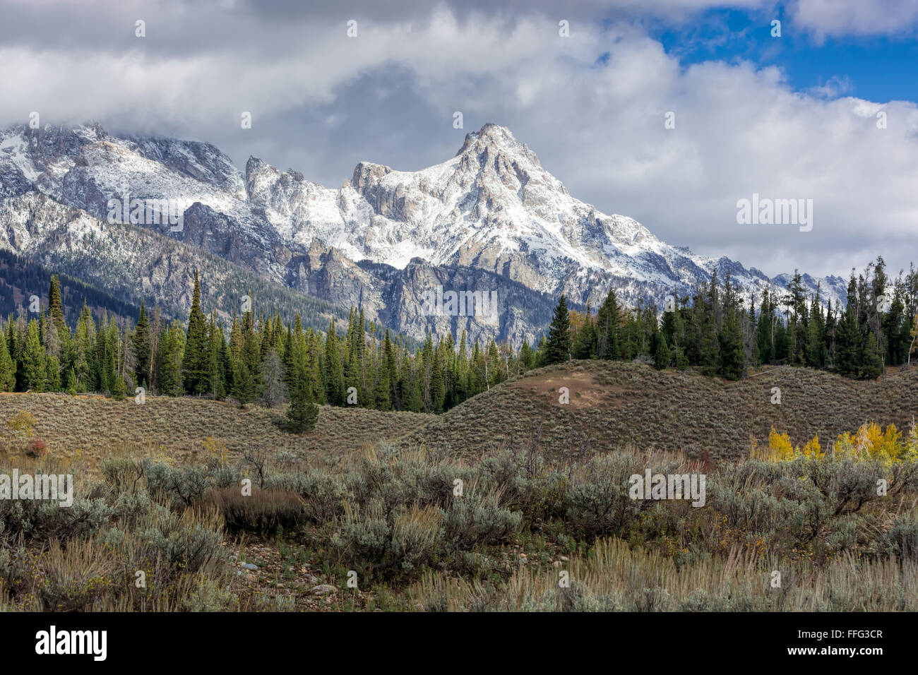 Vista panoramica del Grand Teton National Park Foto Stock
