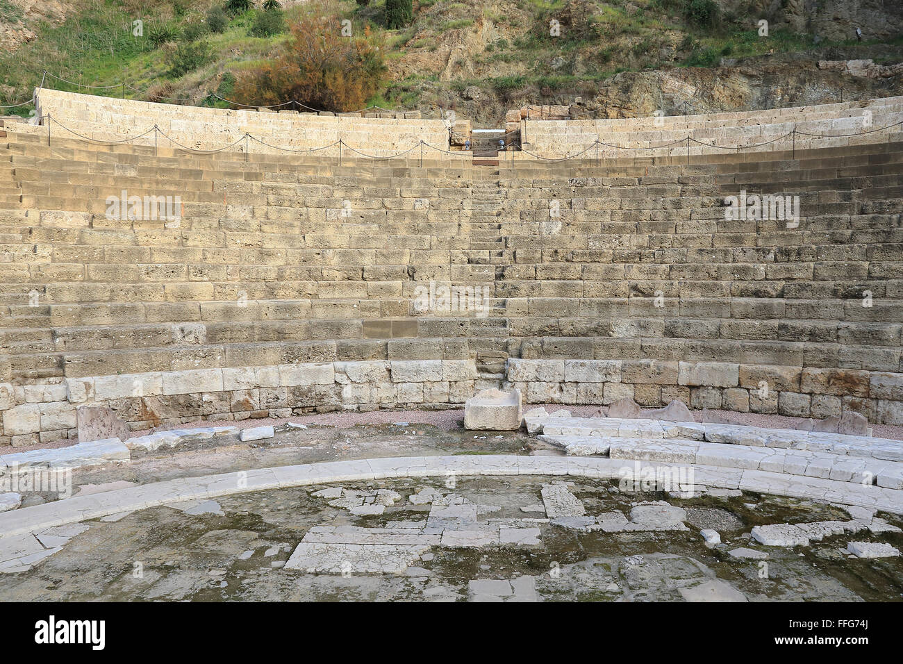 Anfiteatro romano, Malaga, Spagna Foto Stock