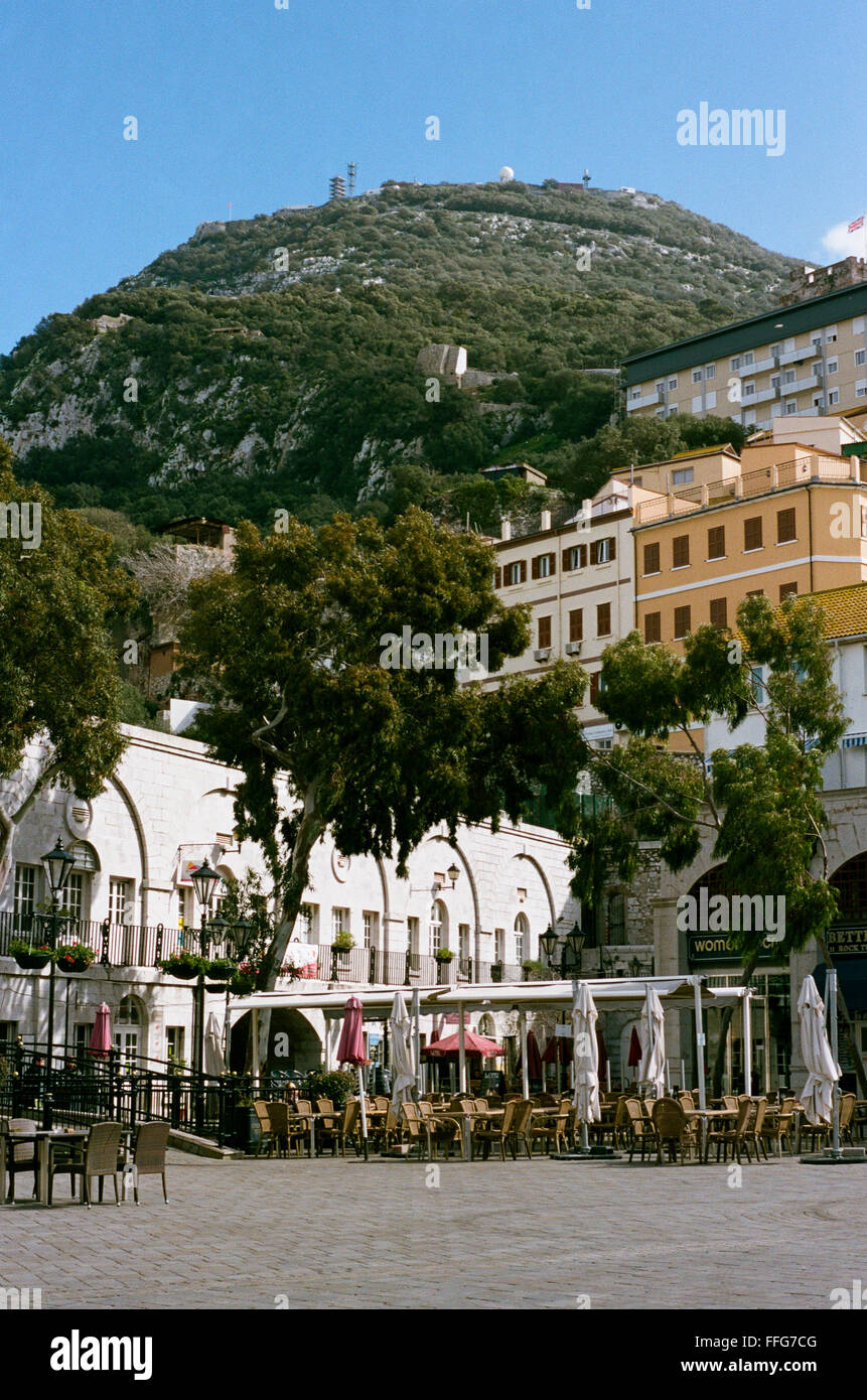 Al fresco e mediterraneo Coffee bar o caffè in Gibilterra Foto Stock