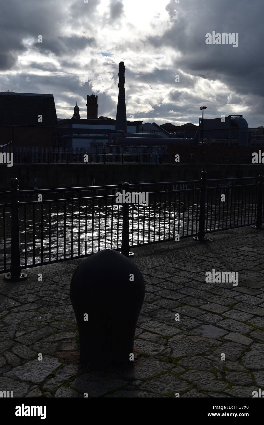 Egerton Wharf, Birkenhead, guardando verso piazza Hamilton. Foto Stock