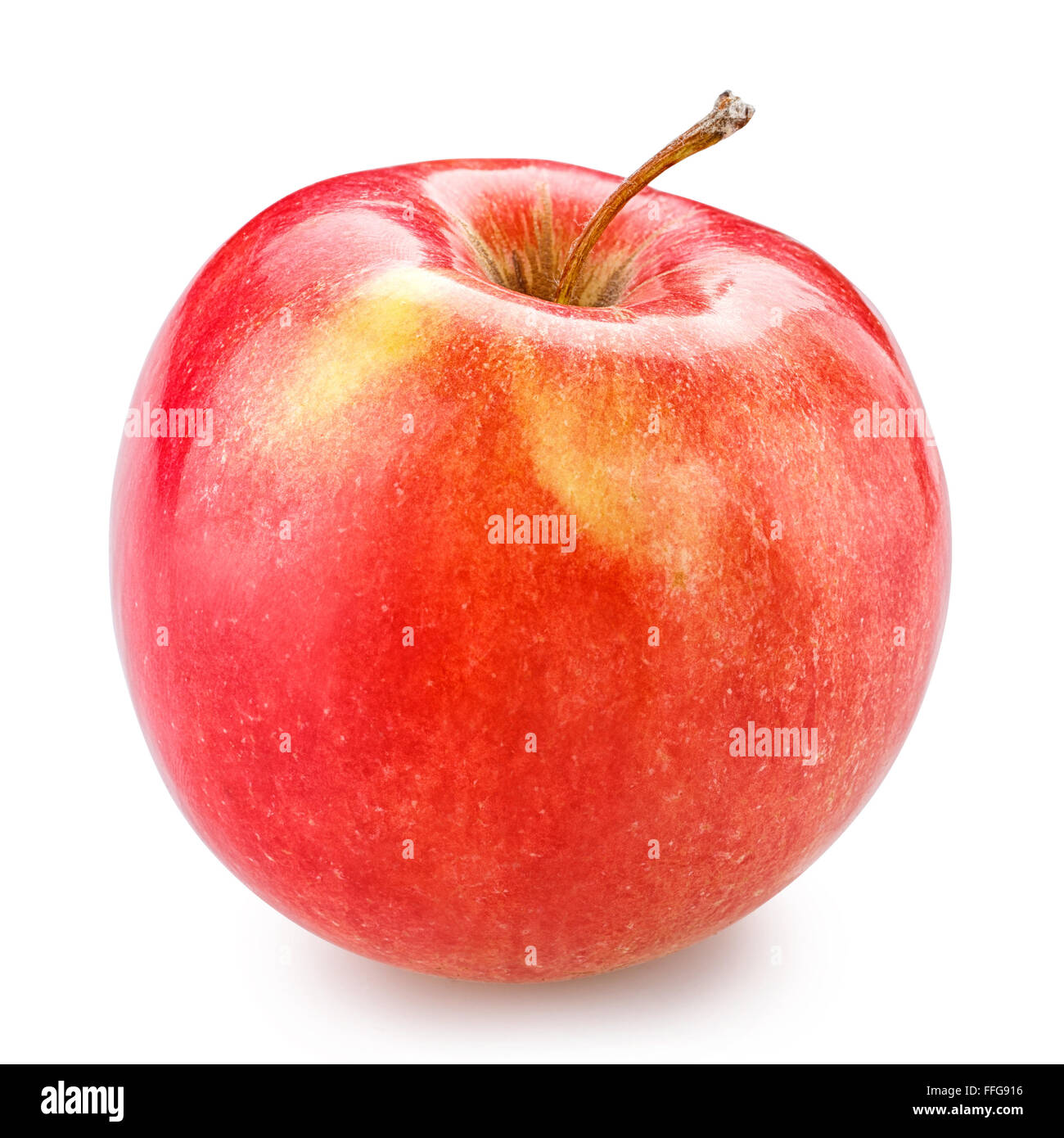 Apple rosso isolato su bianco con tracciato di ritaglio Foto Stock