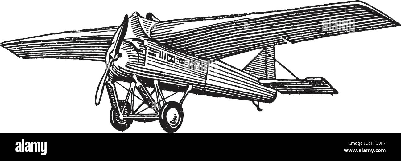 Vintage aereo passeggeri, 1920s, illustrazione da enciclopedia sovietica, 1926 Illustrazione Vettoriale