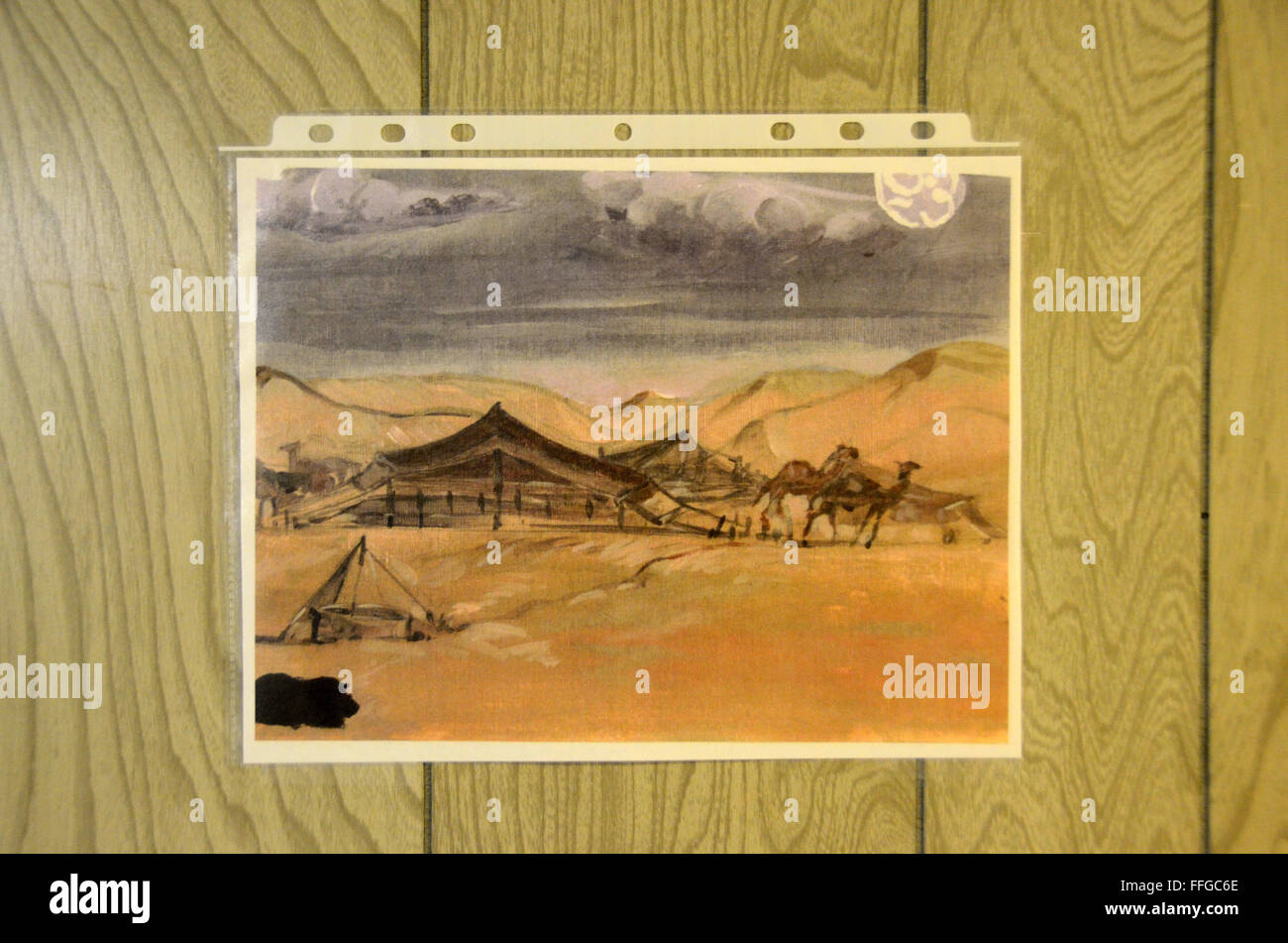 GTMO Guantanamo camp delta prigioniero detenuto arte visualizzati nella libreria Foto Stock