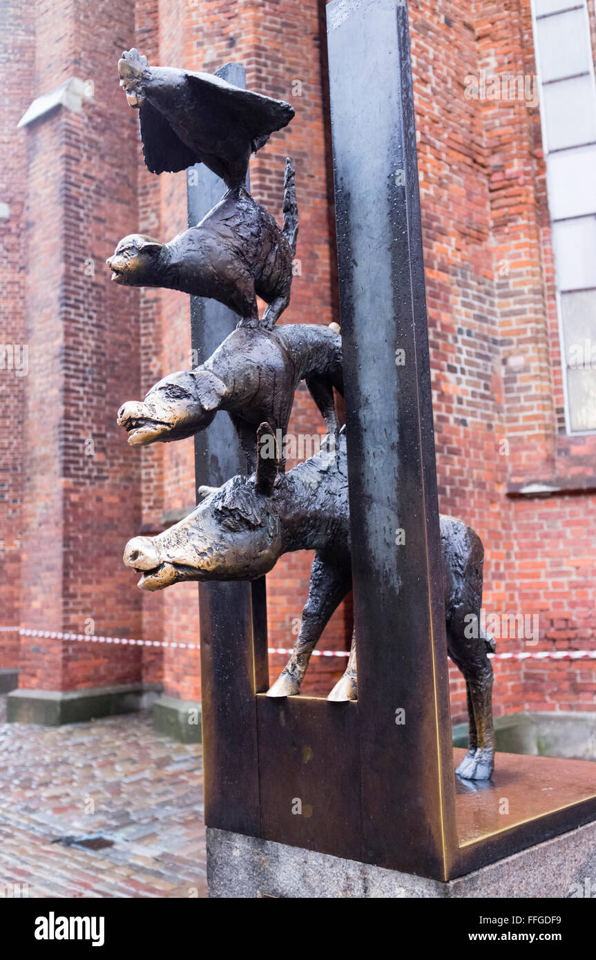 La scultura della città Musicanti di Brema. Riga, Lettonia Foto Stock