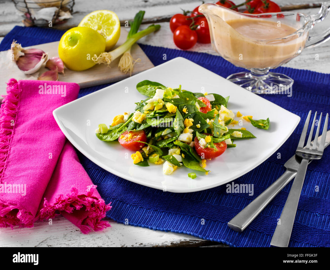 Insalata di spinaci Foto Stock