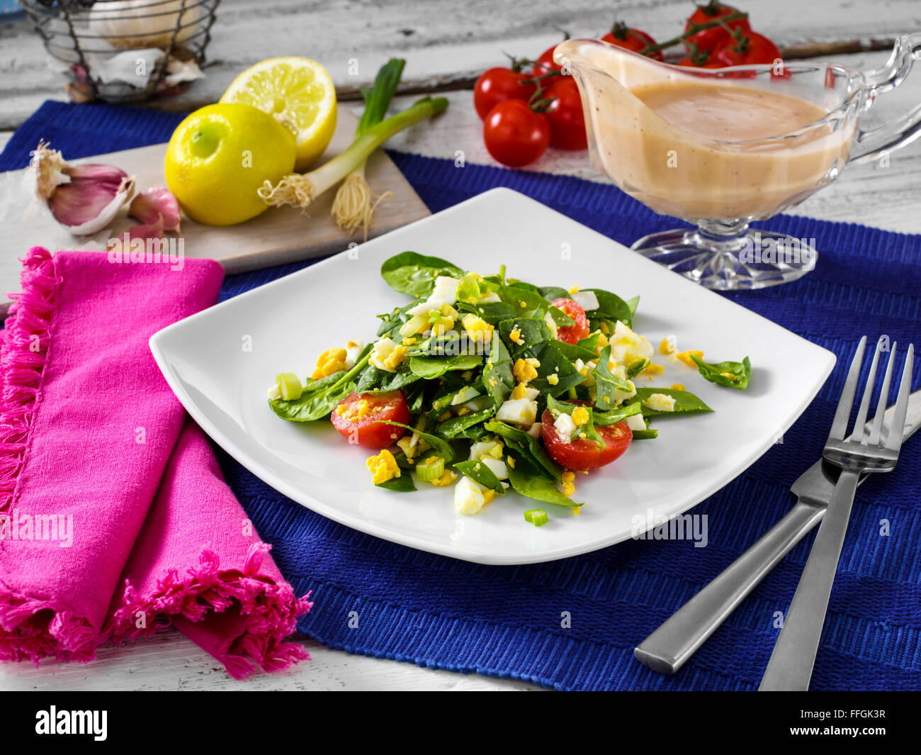 Insalata di spinaci Foto Stock