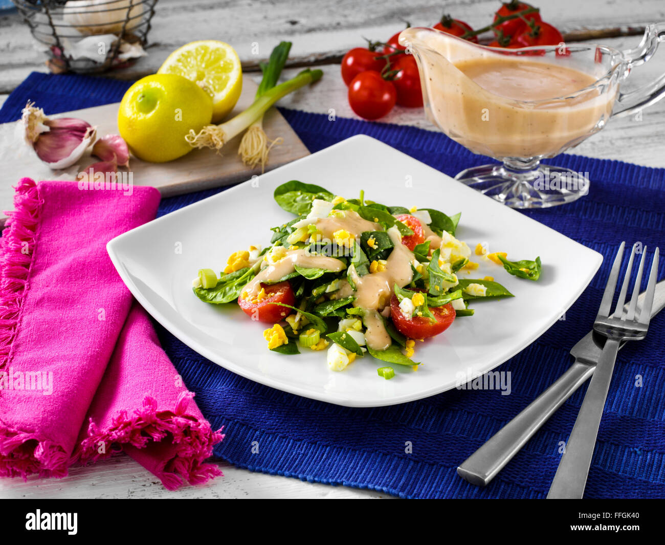 Insalata di spinaci Foto Stock