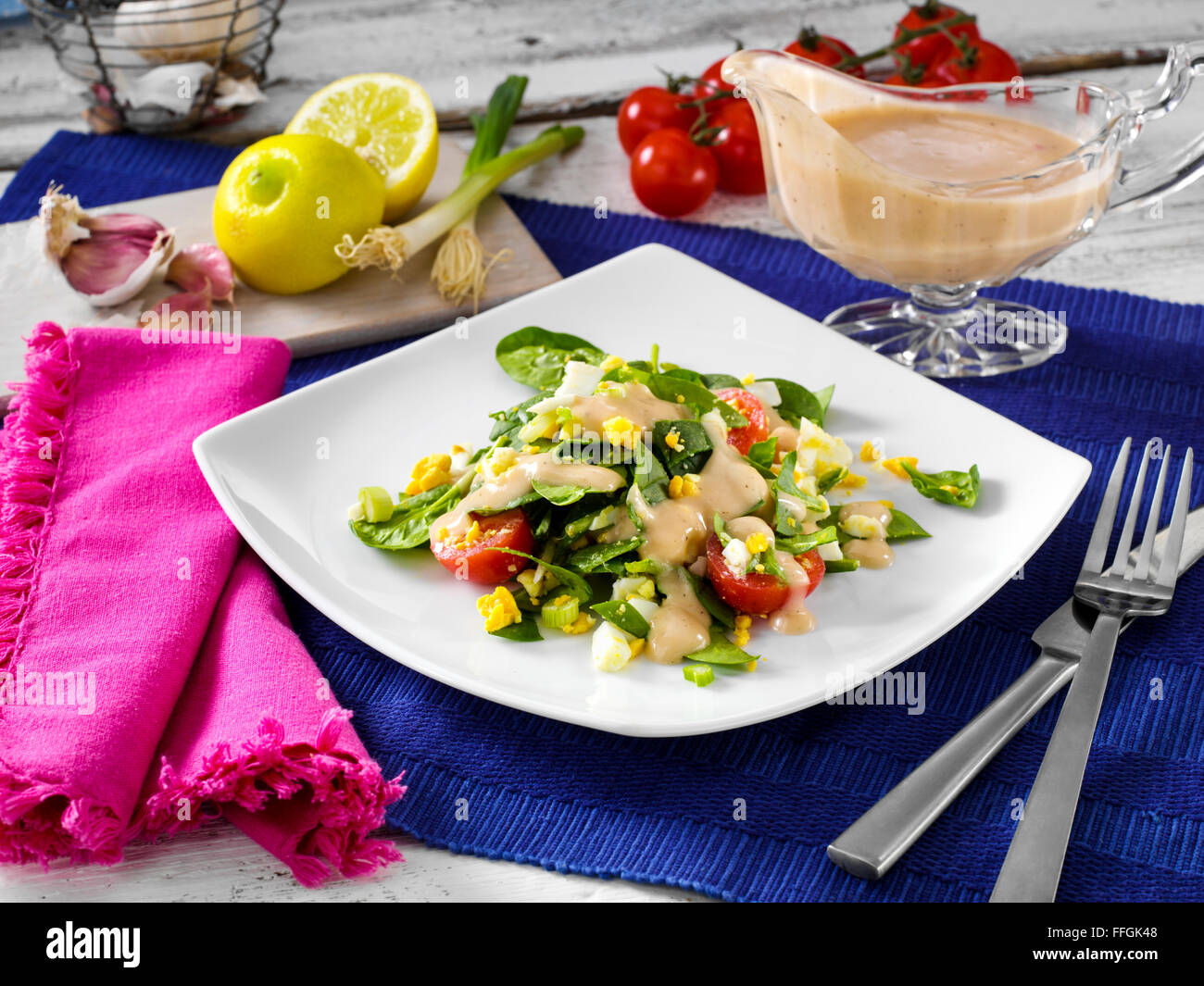 Insalata di spinaci Foto Stock