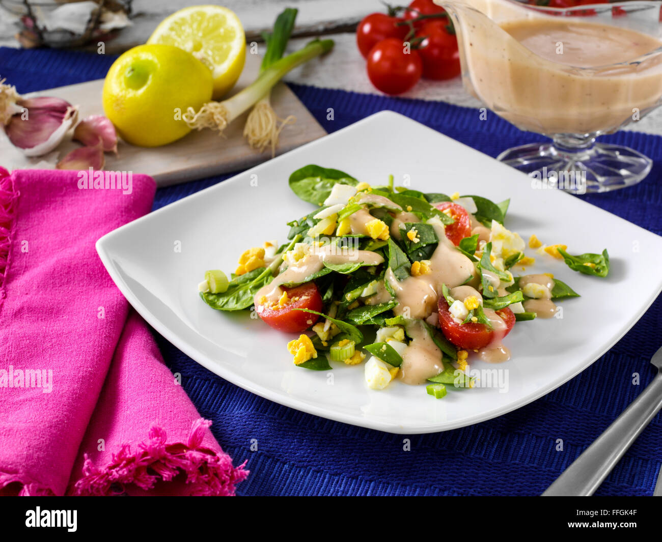 Insalata di spinaci Foto Stock