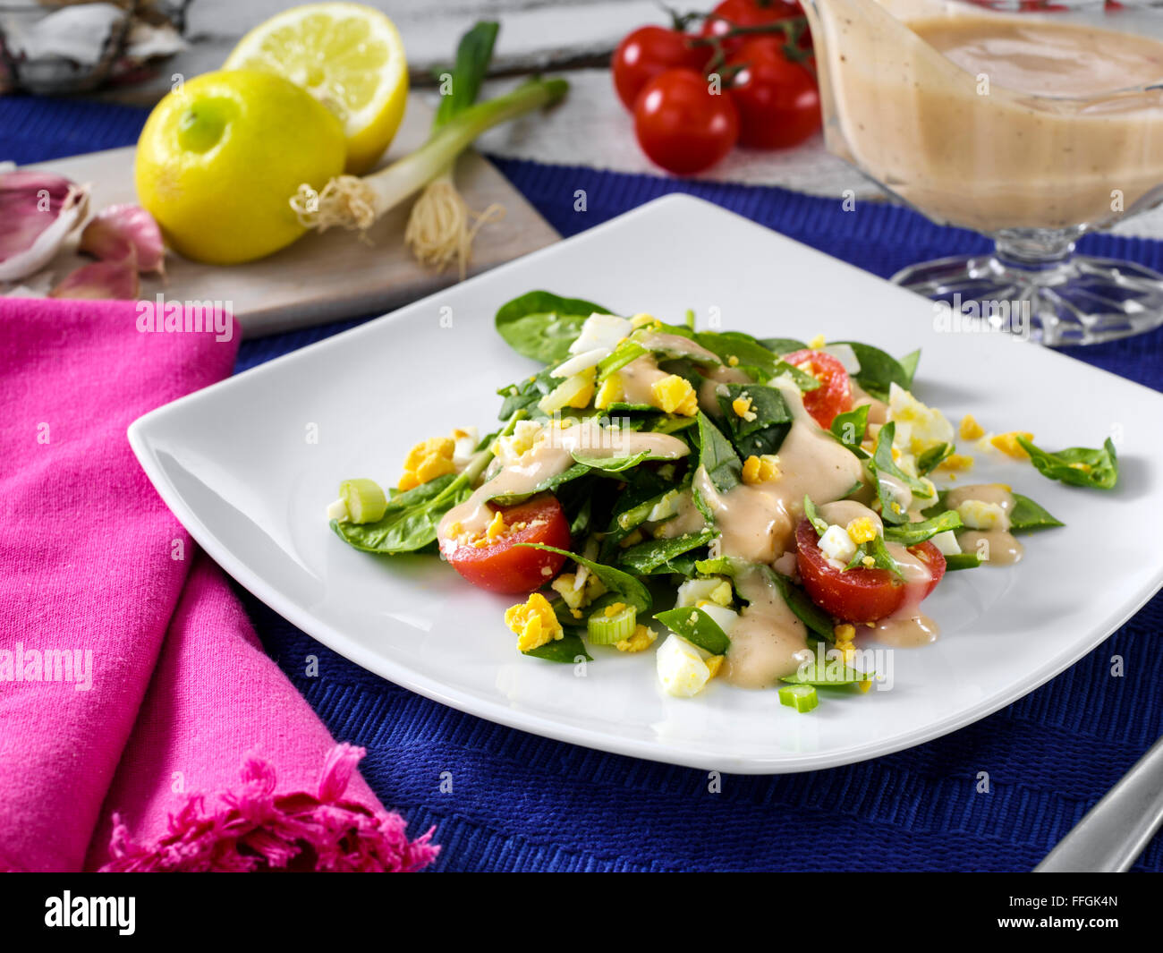 Insalata di spinaci Foto Stock