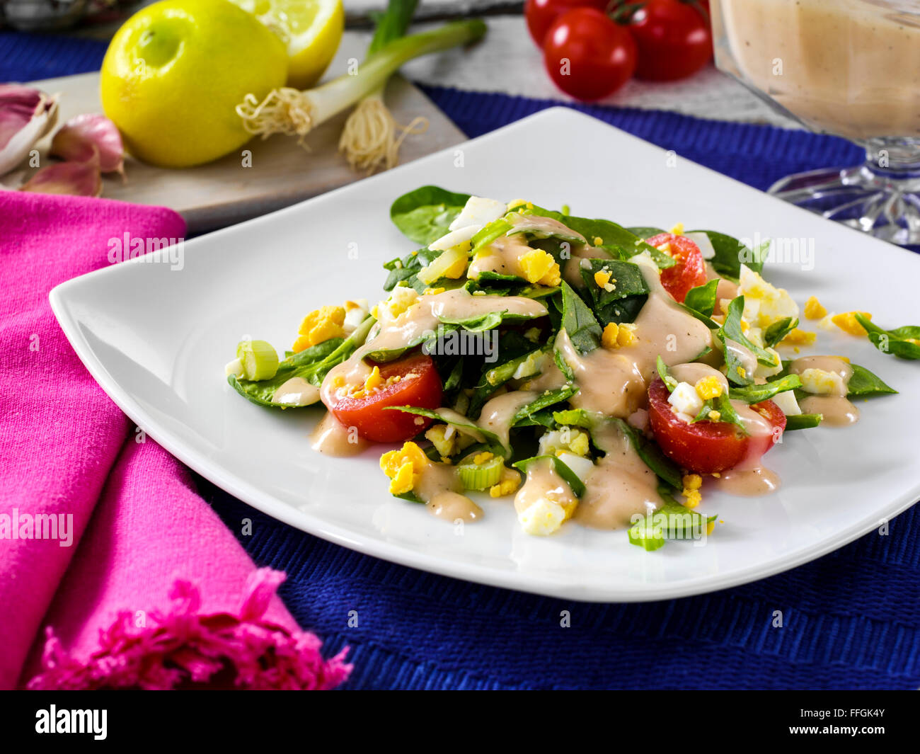 Insalata di spinaci Foto Stock