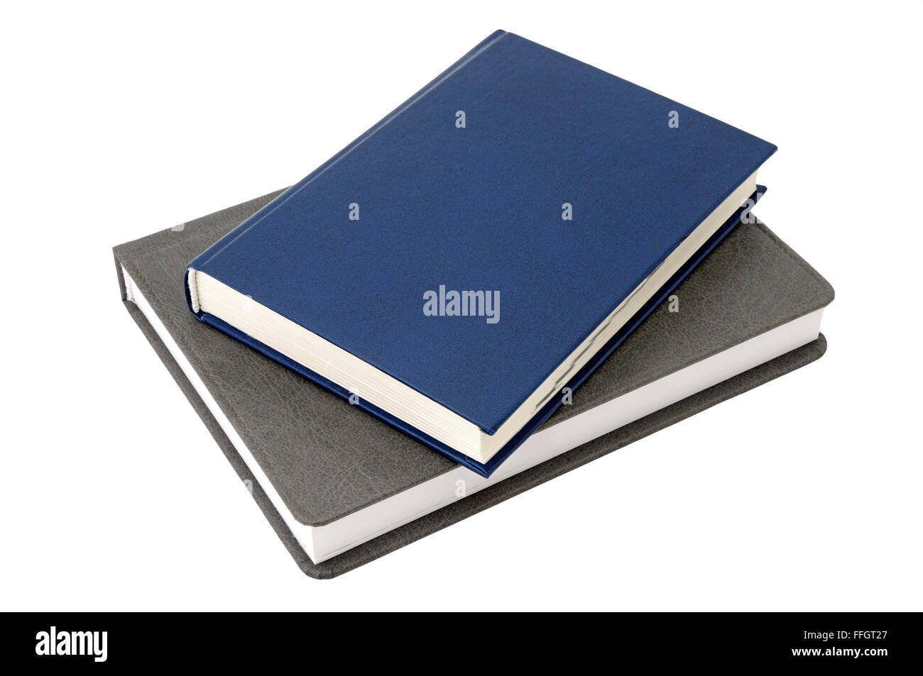 Notebook isolati su sfondo bianco Foto Stock