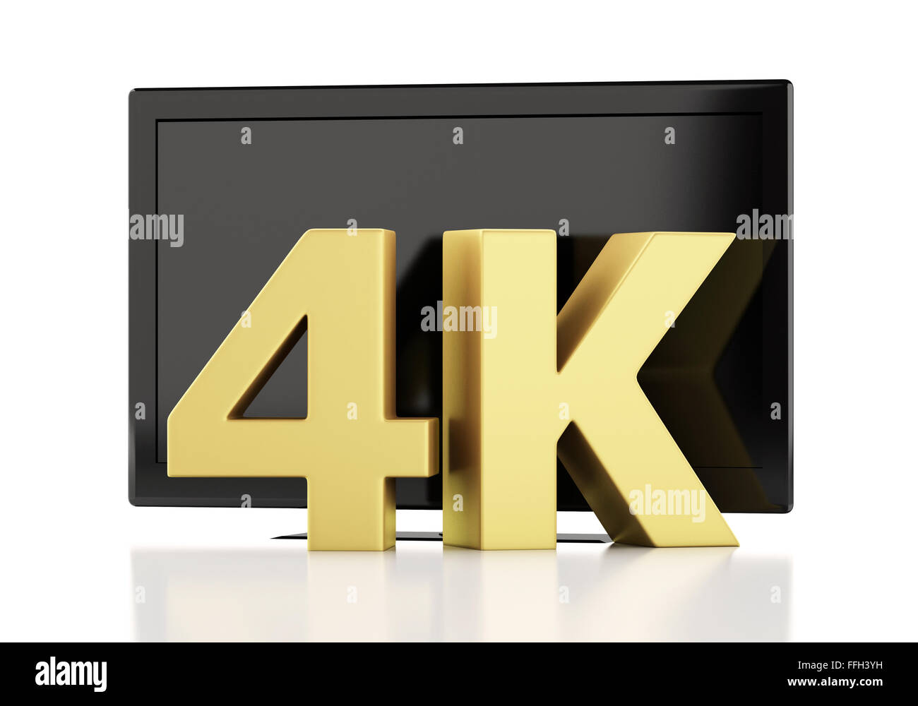 3d'illustrazione. 4K UltraHD - TV ad alta definizione , TV digitale Concetto tecnologico. Isolato sfondo bianco Foto Stock