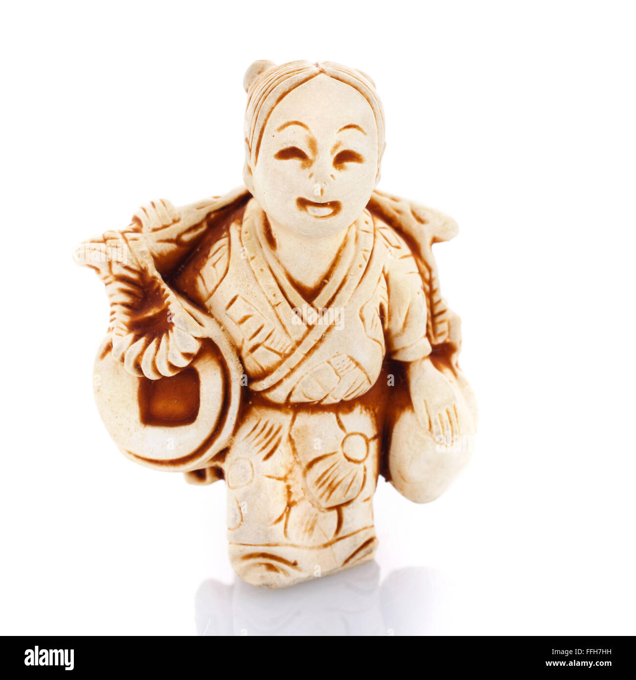 La cultura cinese figurina su un bacgroung bianco Foto Stock