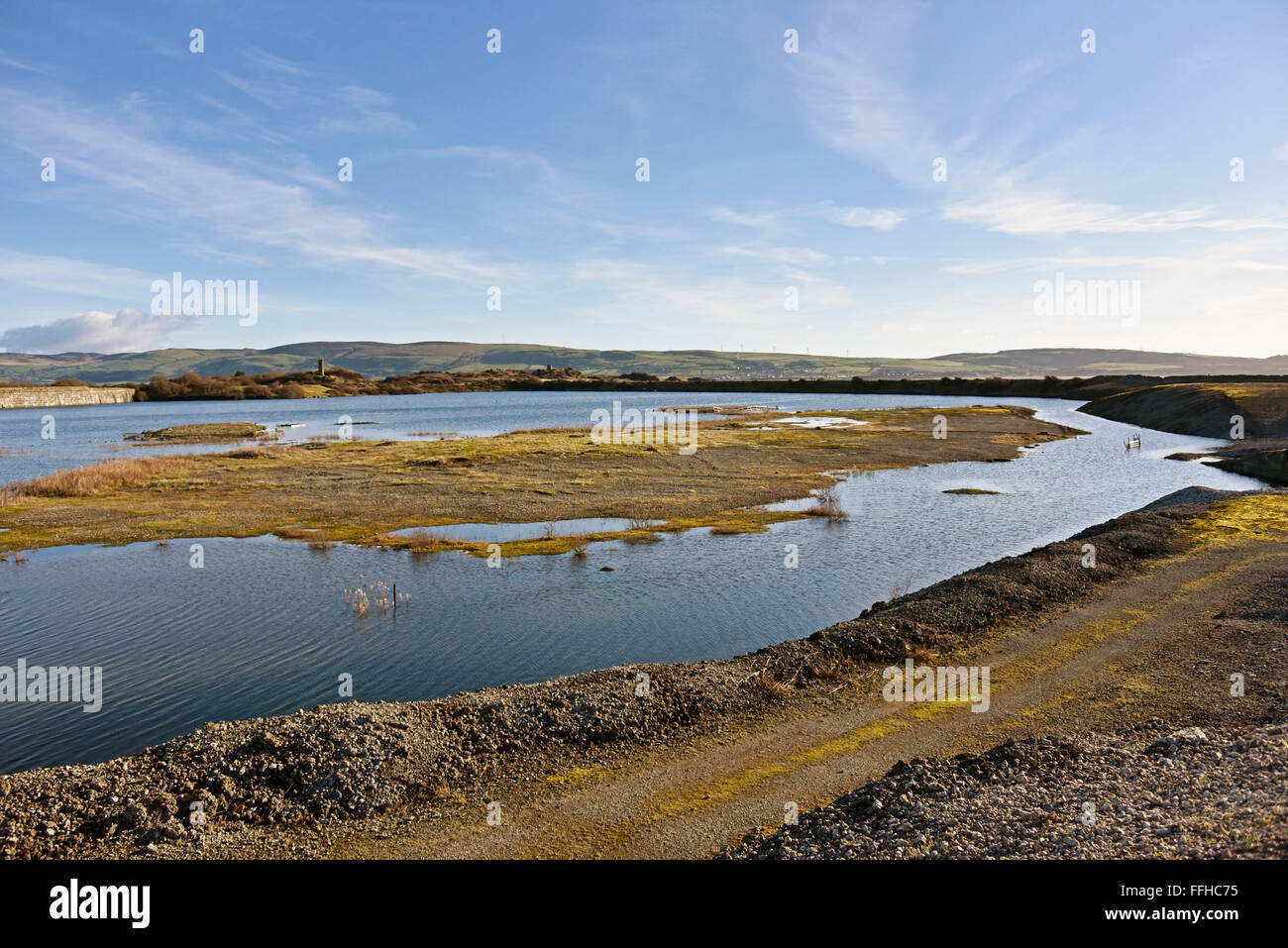 La Laguna, Hodbarrow, Millom, Cumbria, England, Regno Unito, Europa. Foto Stock